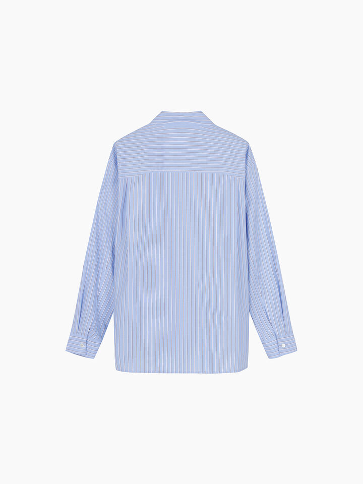 Light blue striped oversized shirt - sisley k shirts - Light Blue | Sisley K image number 2